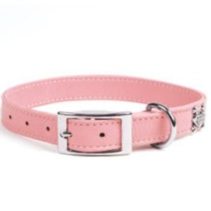 Pink Genuine Leather Dog Collar. NWT